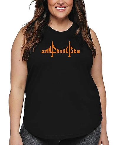 La Pop Art Plus San Francisco Bridge Word Tank Top