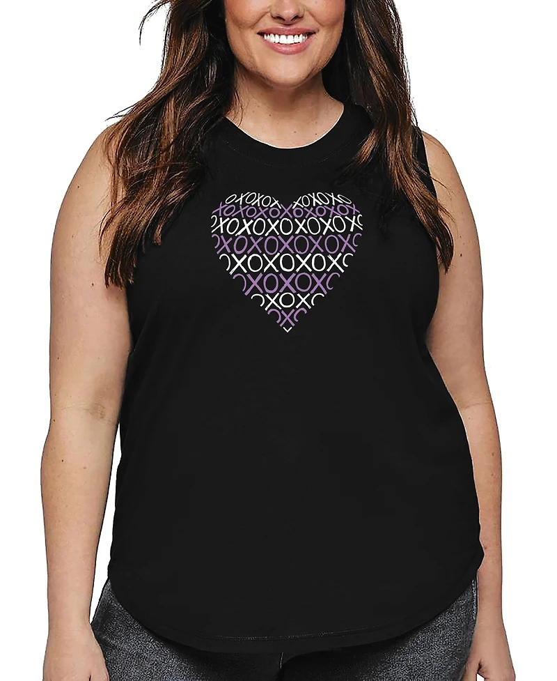 La Pop Art Plus Xoxo Heart Word Tank Top