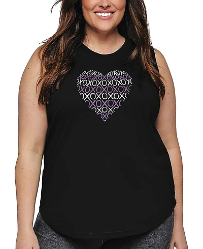 La Pop Art Plus Xoxo Heart Word Tank Top