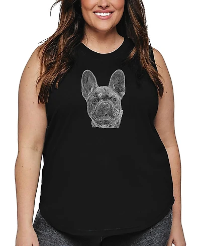 La Pop Art Plus French Bulldog Word Tank Top