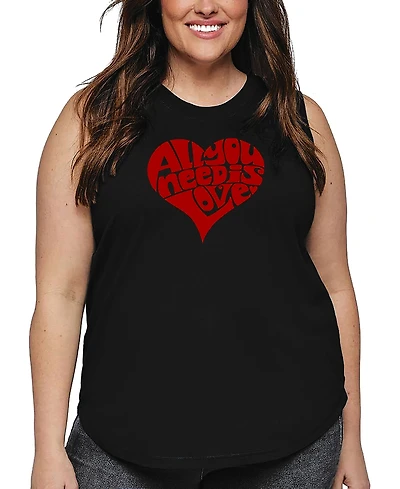 La Pop Art Plus All You Need Is Love Word Tank Top