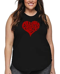 La Pop Art Plus All You Need Is Love Word Tank Top