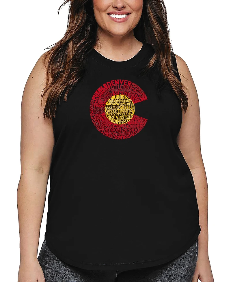 La Pop Art Plus Colorado Word Tank Top