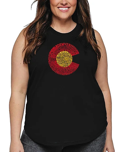 La Pop Art Plus Colorado Word Tank Top