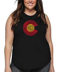 La Pop Art Plus Colorado Word Tank Top