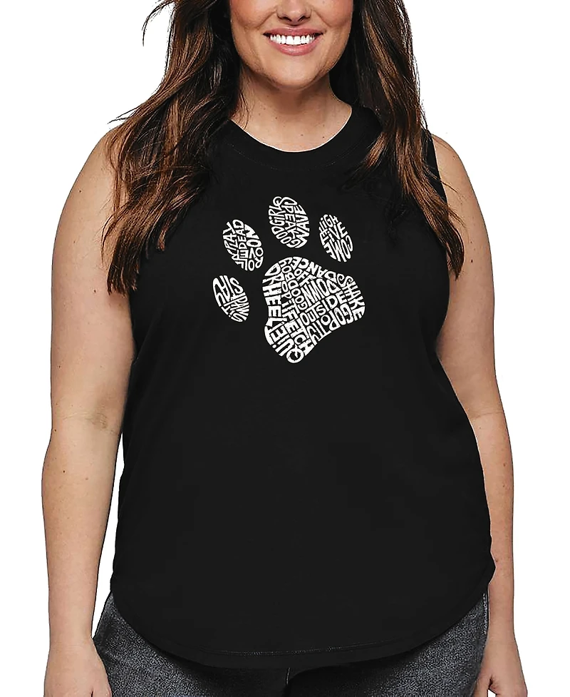 La Pop Art Plus Dog Paw Word Tank Top