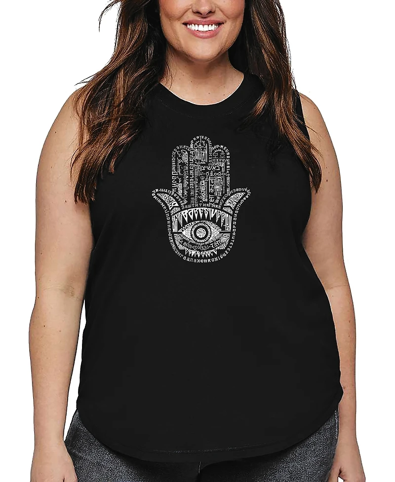 La Pop Art Plus Hamsa Word Tank Top