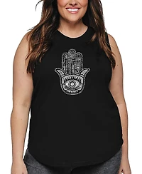 La Pop Art Plus Hamsa Word Tank Top