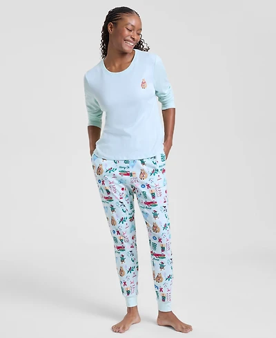 Holiday Lane Women's Winter Cotton Pajama Set, Macy's Exclusive