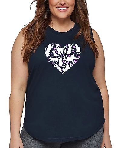 La Pop Heart Plus Cat Word Art Tank Top