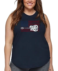 La pop Art Plus America Rocks Word Tank Top