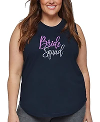 La Pop Art Plus Bride Squad Word Tank Top
