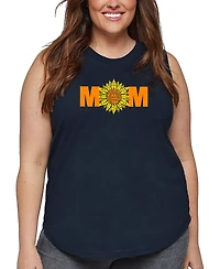 La Pop Art Plus Mom Sunflower Word Tank Top