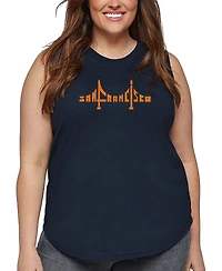 La Pop Art Plus Size San Francisco Bridge Word Art Tank Top