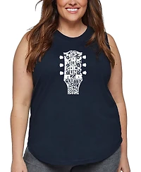 La Pop Art Plus Guitar Head Music Genres Word Tank Top