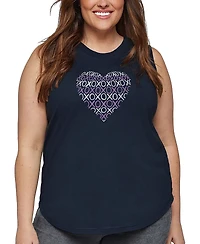 La Pop Art Plus Xoxo Heart Word Tank Top
