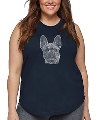 La Pop Art Plus French Bulldog Word Tank Top