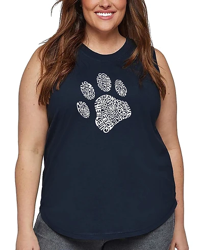 La Pop Art Plus Dog Paw Word Tank Top