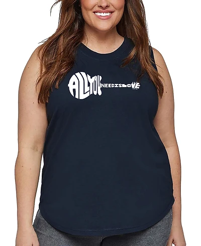 La Pop Art Plus All You Need Is Love Word Tank Top