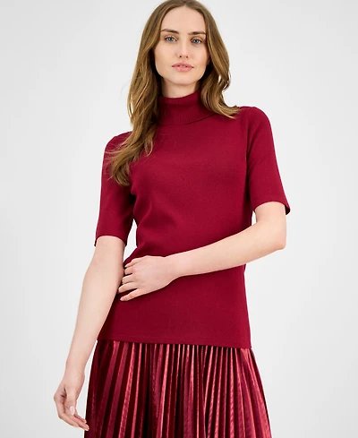 Anne Klein Women's Half-Sleeve Turtleneck Sweater