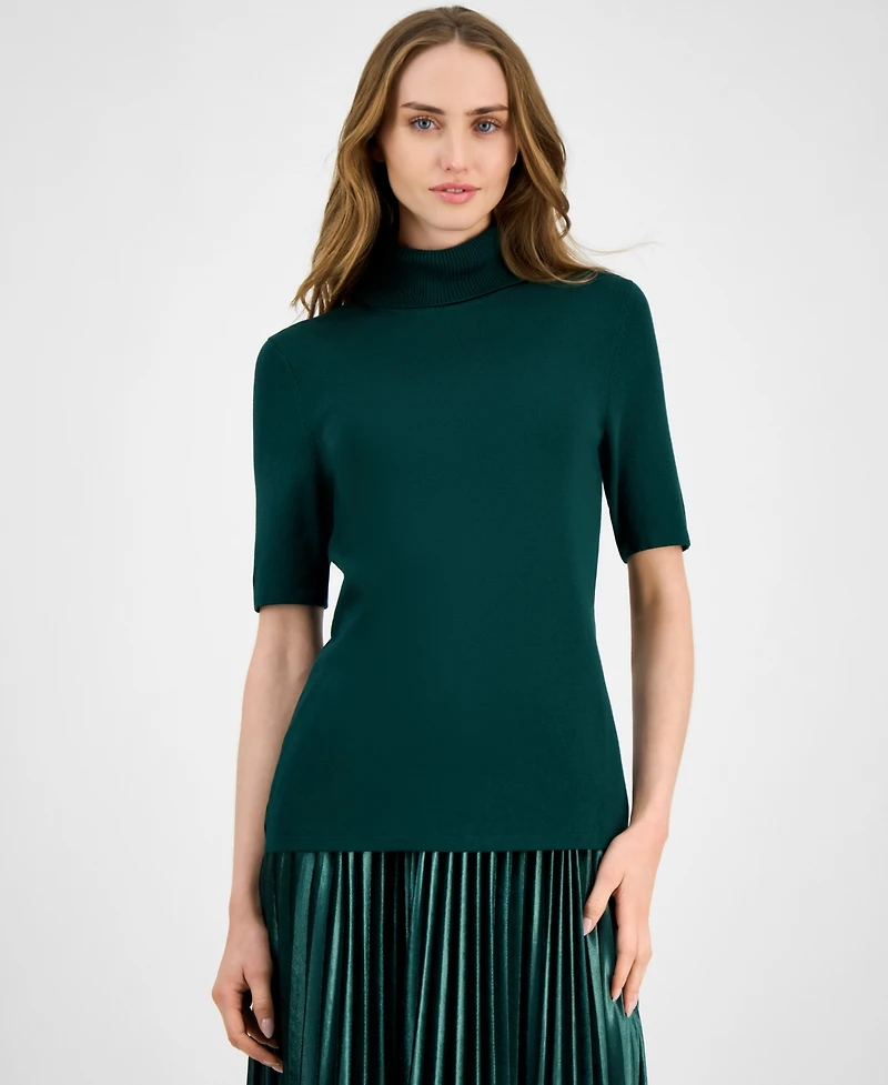 Anne Klein Women's Half-Sleeve Turtleneck Sweater