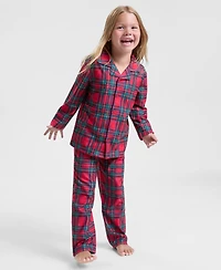 Holiday Lane Little & Big Kids Brinkley Plaid Notch Collar Matching Family Pajamas Set, Created for Macy's