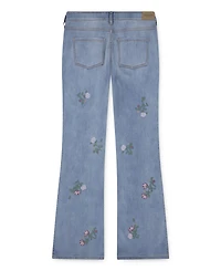 abercrombie kids Girls High-Rise Floral Embroidered Flared Jeans
