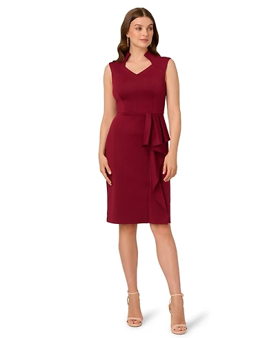 Adrianna Papell Women's Ruffle Scuba Sheath Dress