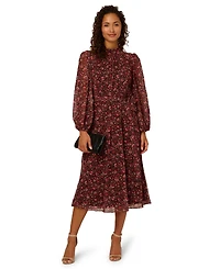 Adrianna Papell Women's Floral Chiffon Midi Dress