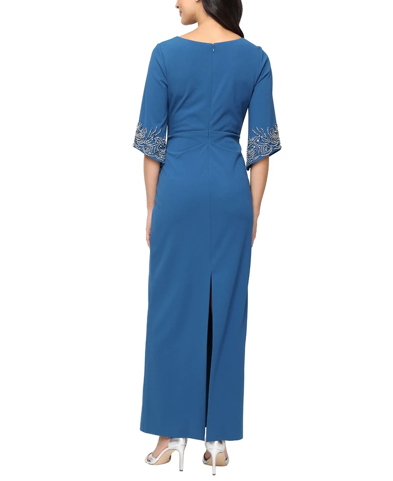 Alex Evenings Petite Long Stretch Crepe Column Dress