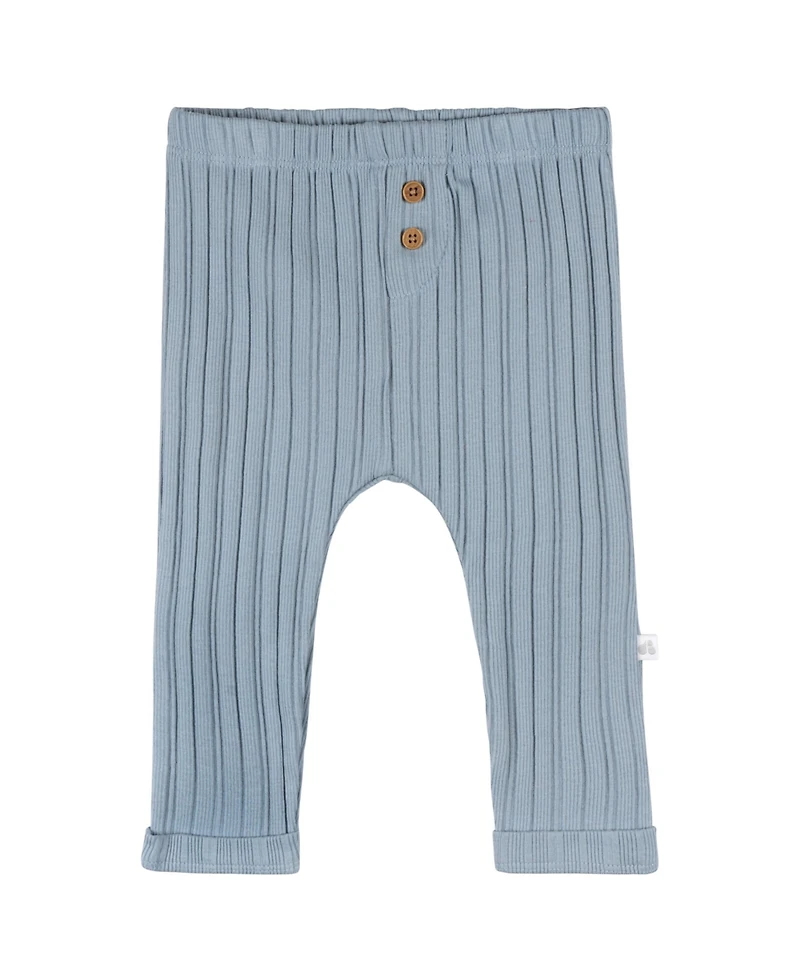 Just Born Baby Boys' 2-Pack Pants, Blue, 3-6 Months