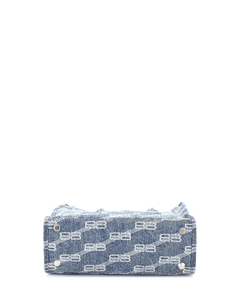 Pre-Owned Balenciaga Small Hardware Tote Logo Printed Denim