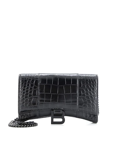 Pre-Owned Balenciaga Xs Hourglass Crossbody Bag Embossed Leather