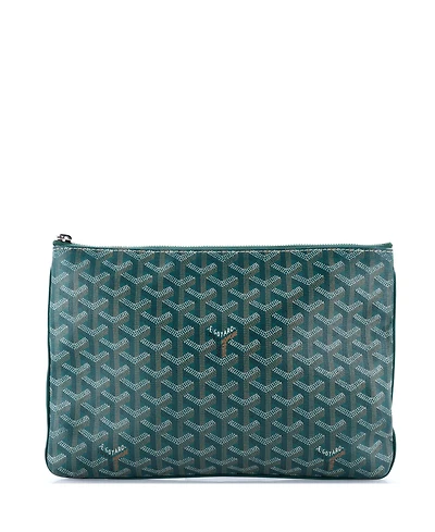 Pre-Owned Goyard Mm Senat Zip Pouch Coated Canvas