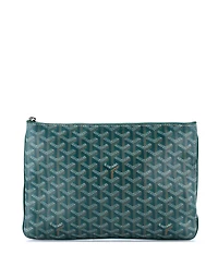 Pre-Owned Goyard Mm Senat Zip Pouch Coated Canvas