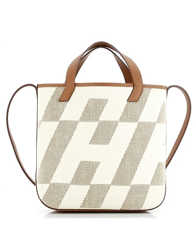 Pre-Owned Hermes 27 Cabas H en Biais Tote Canvas with Leather