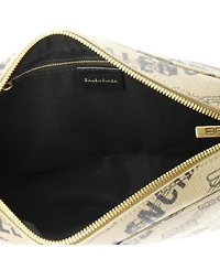 Pre-Owned Balenciaga Medium Signature Camera Bag Bb Monogram Coated Canvas
