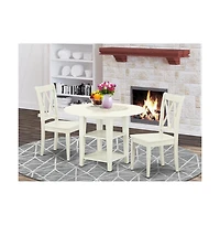 East West Furniture Dining Room Set Linen White