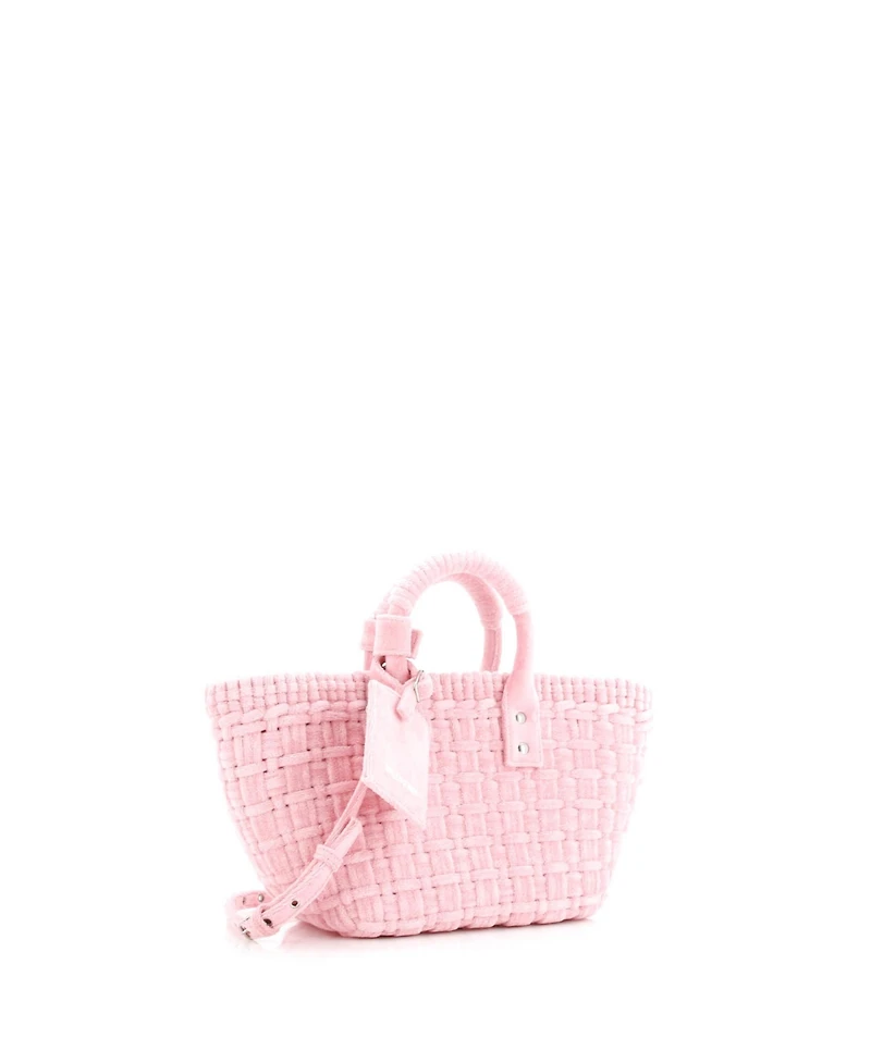 Pre-Owned Balenciaga Xs Bistro Panier Bag Woven Terry Cloth