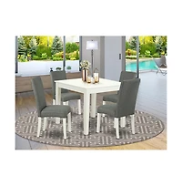 East West Furniture Dining Room Set Linen White
