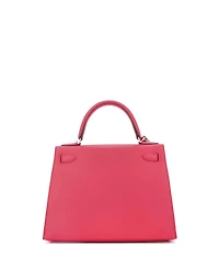 Pre-Owned Hermes Kelly Handbag Pink Epsom with Palladium Hardware