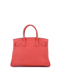 Pre-Owned Hermes Birkin 30 Handbag Pink Clemence with Palladium Hardware