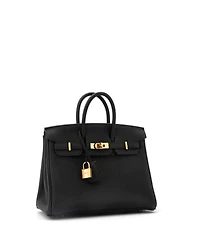 Pre-Owned Hermes Birkin 25 Handbag Black Togo with Rose Gold Hardware