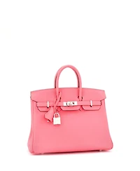 Pre-Owned Hermes Birkin 25 Handbag Pink Swift with Palladium Hardware
