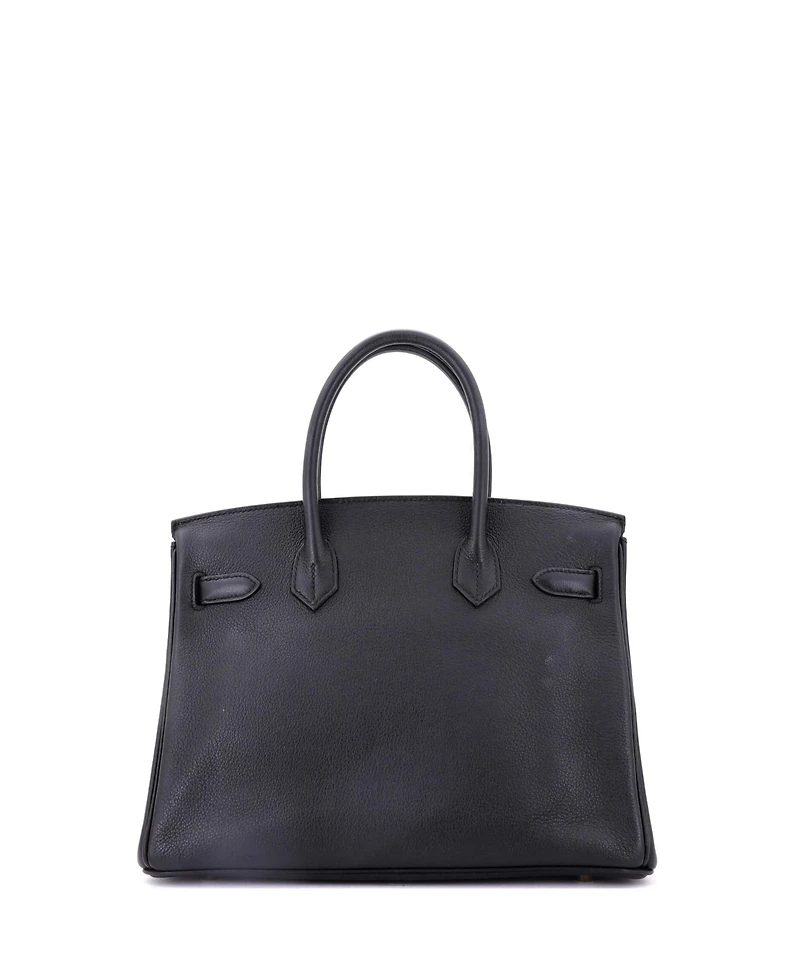 Pre-Owned Hermes Birkin 30 Handbag Black Novillo with Gold Hardware