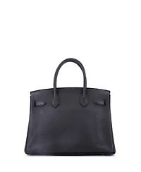 Pre-Owned Hermes Birkin 30 Handbag Black Novillo with Gold Hardware