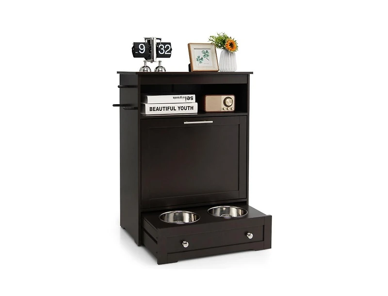 Pet Feeder Station with Stainless Steel Bowl