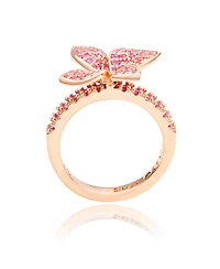 Suzy Levian New York Sterling Silver Sapphire Flower Ring