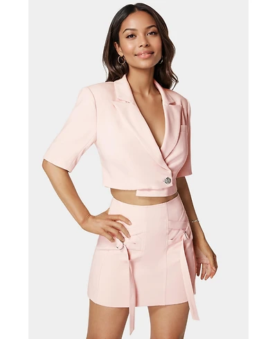 Ellen Tracy Bebe Women's Cropped Short Sleeve Blazer