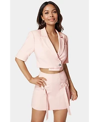 Ellen Tracy Bebe Women's Cropped Short Sleeve Blazer
